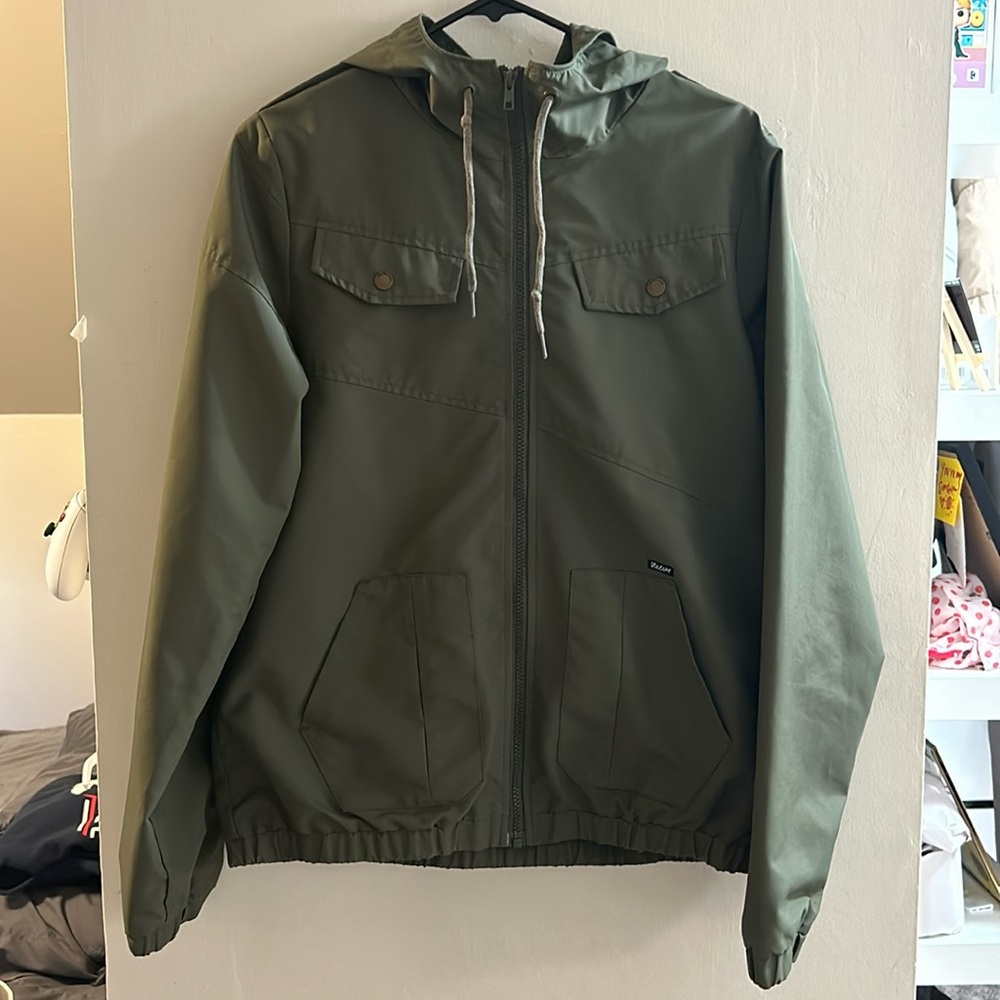 Volcom Dark Green Zip-up Windbreaker Rain Jacket